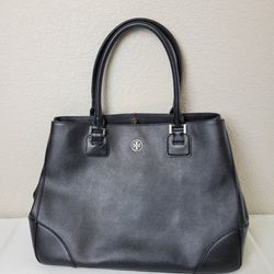 Tory Burch East West Robinson Black Hand Bag Women's Large Tote
