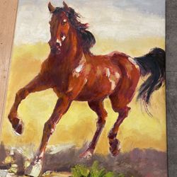 Horse  Running Oil Painting On Canvas 