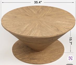 Gracie Oaks Round Wood Coffee Table