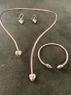 Heart Pure Copper set of 3 Tensor, Tensor Choker & Earrings w/ Healing Frequency