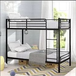 Black Metal Bunk Beds Frame  -twin ONLY (never used) $100