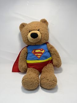 DC Superman Teddy Bear Plush 15" Red Cape