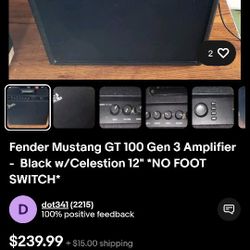 Fender  Gt 100 Amp Comes With Pedal & Cover