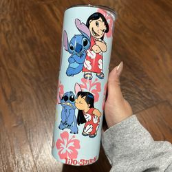 Custom 20oz Lilo & Stitch Blue Stainless Steel Tumbler