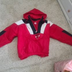 Xl Vintage Bulls Starter Parka Pull Over