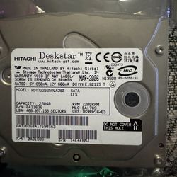 250GB Hitachi Deskstar Sata Hard Drive 