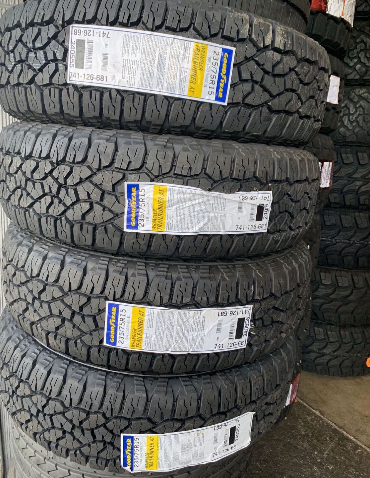 New Tires 235/75R15 Goodyear Wrangler A/T With Installation  We Finance 