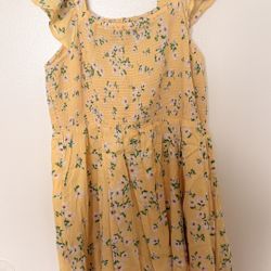 Old Navy Yellow Floral Smocked Sundress with Flutter Sleeves