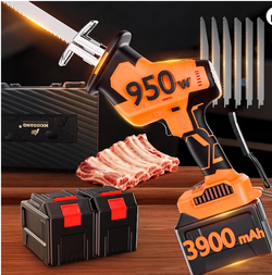 950W Brushless Motor Electric Meat and Bone Saw（2×3600mAh Battery 5 Blades）Handheld Butchering Tool