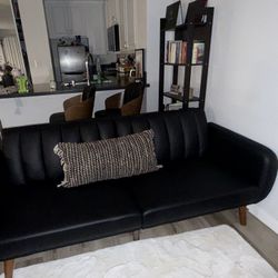 All Black Futon Sofa/Bed