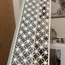 Wood and Metal Lattice Shelf