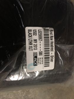 L0256967 5B8 first row headrests (2) Leather Black $120.00 OBO. ***PRICE REDUCED TO: $50.00 dlls ****