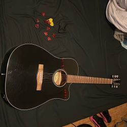 Fender CD-60 SCE Dreadnought Acoustic-Electric Guitar Black 