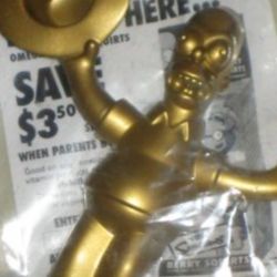 The Simpsons Movie Burger King Toy Gold Homer