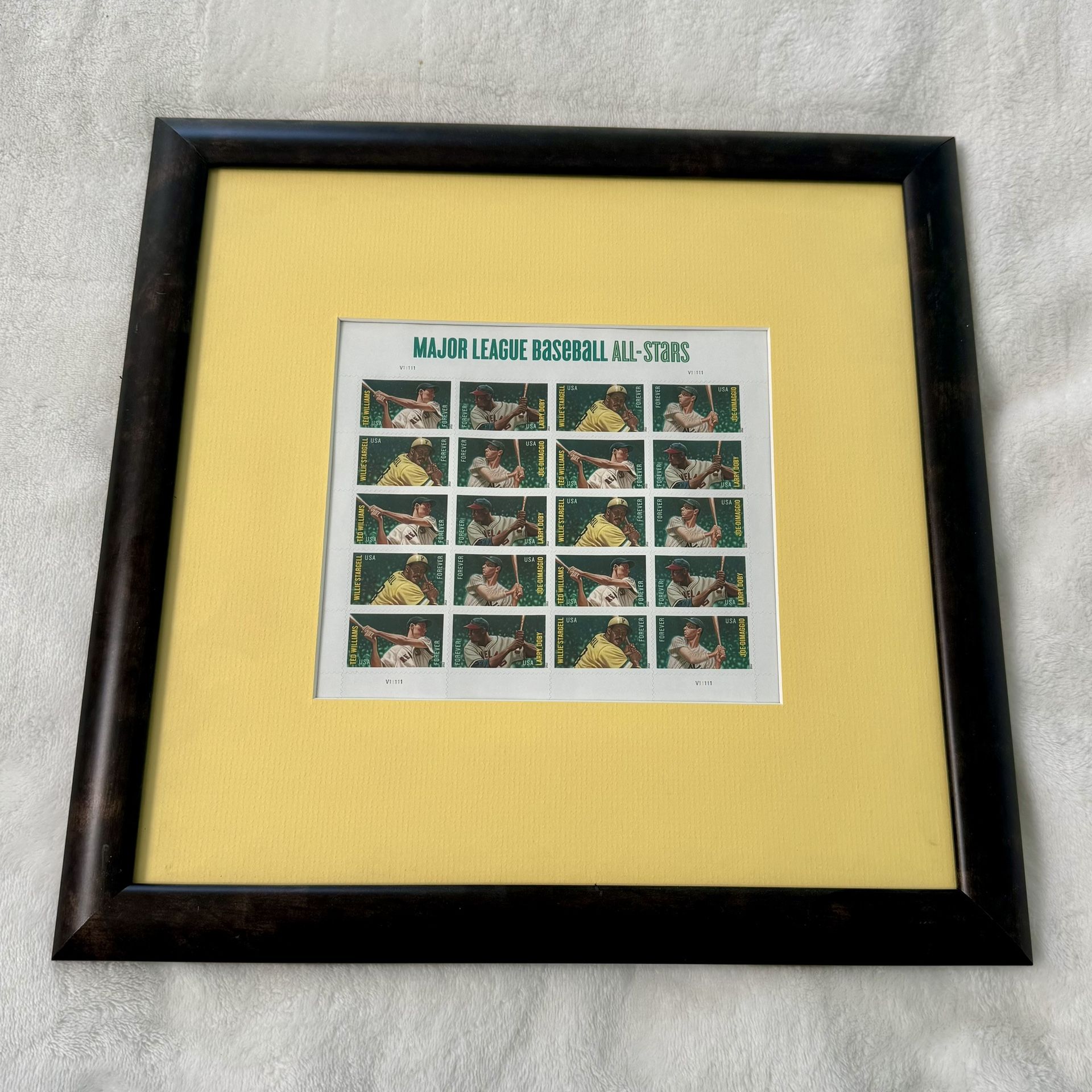 Framed-USPS "Classic 2012 MLB All Star Sheet of 20 Stamps.
