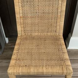 Wicker Rattan Dining Desk Accent Chair Natural 