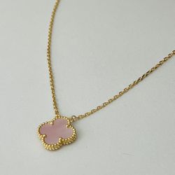 VCA Clover Sterling Silver Golden/Pink Necklace