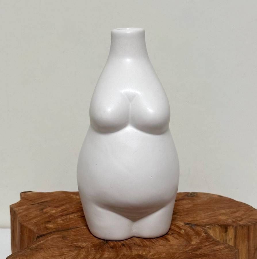Blommingville Ceramic Stoneware Woman Body Shape Bud Vase Accent Decor