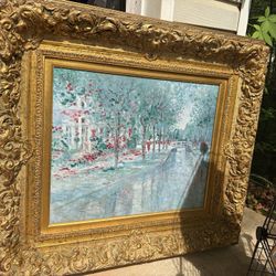 Vintage Style Framed Painting – Ornate Gold Frame