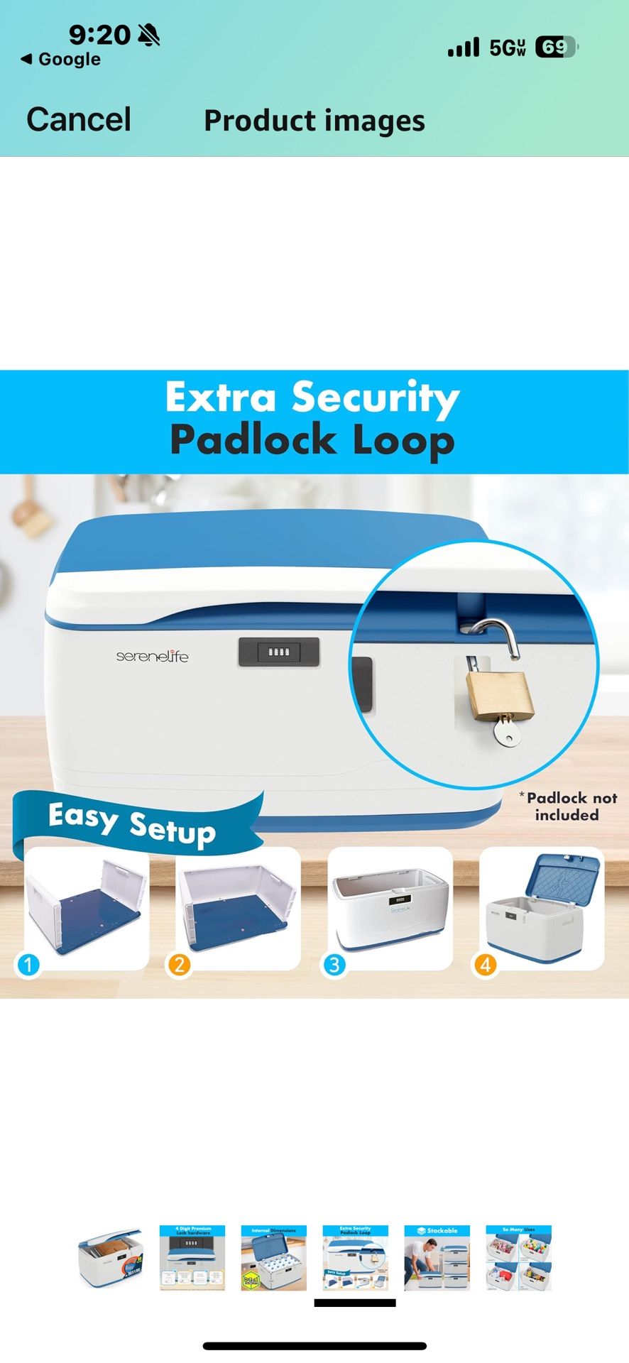 Locking Storage Container Bin