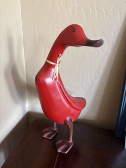 Vintage Hand Carved Wooden Duck
