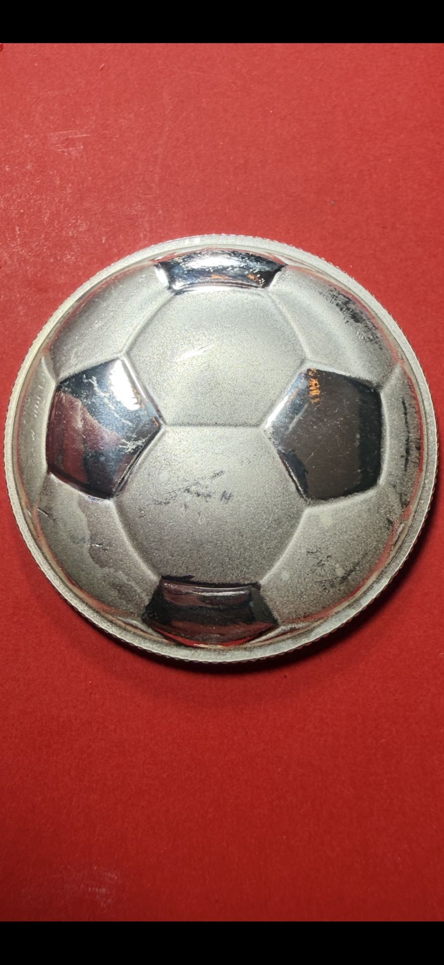 2016 Dome Curved Soccer Football 1 Oz Pure Silver
