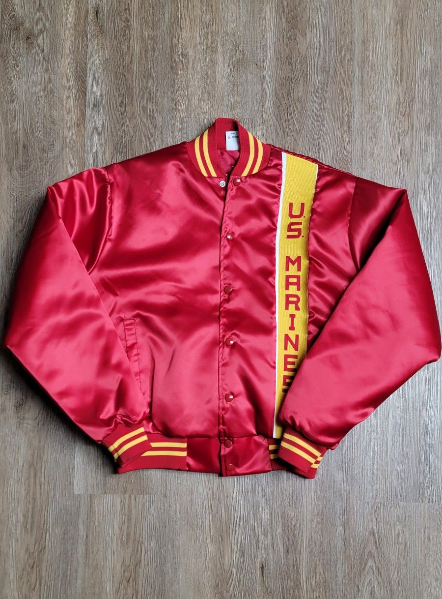 Vintage 80s US Marines Bomber Jacket Size Medium 