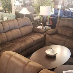Brand New Manual Reclining Sofa + Loveseat 2PCs Set