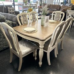 7pcs Dining Set ((table & 6 Chairs))