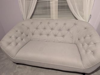 Coaster Tufted Loveseat 🛋 (Light Grey)