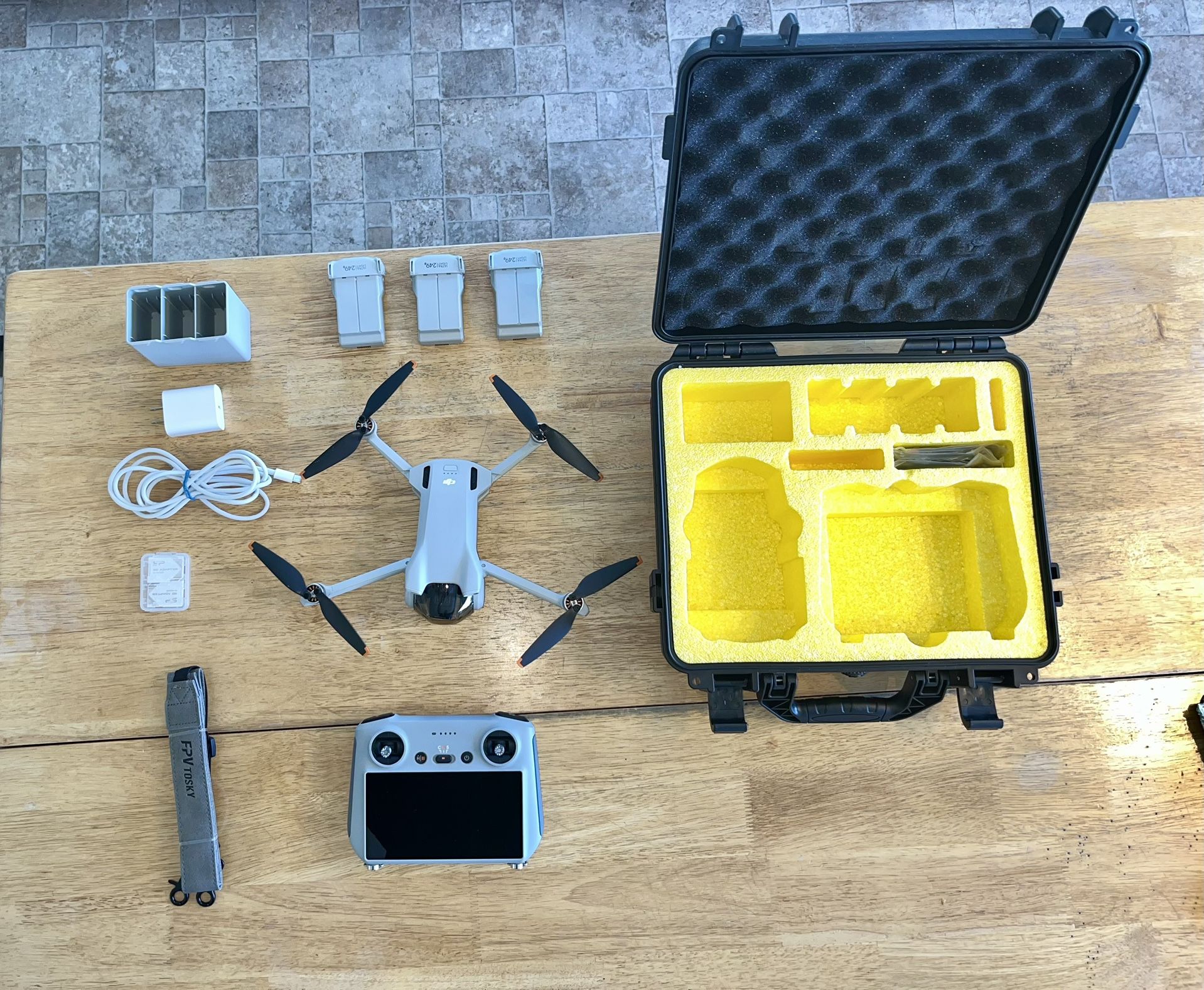 DJI Mine 3 Fly More W/3 Extended Flight Batteries, Hard Case, Rapid Charger, Lanyard
