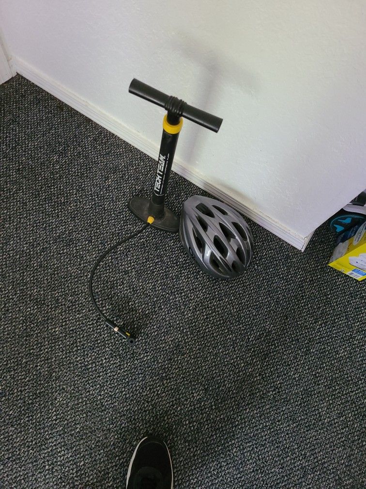 Bike Pump And Helmet