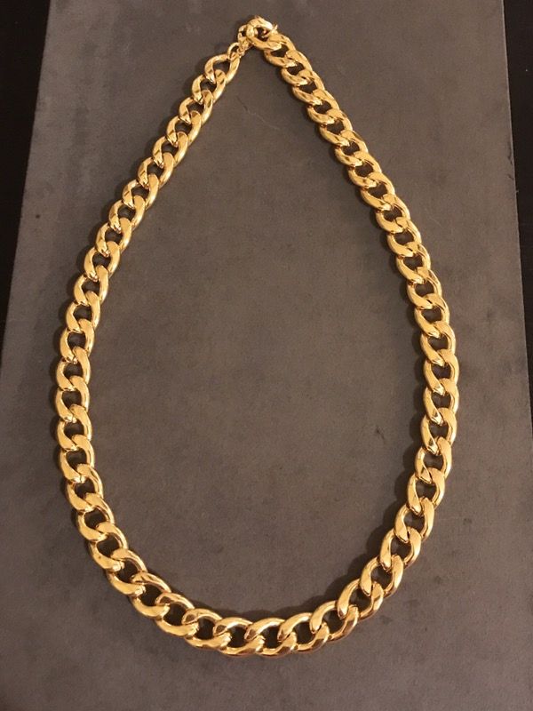 NEW 22" 11mm 18k yellow gold and durable stainless steel chain, necklaces