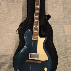 Supro electric guitar, converted copy.  Sold as is, with soft case