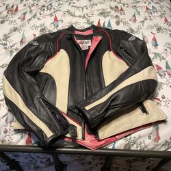 Joe rocket Rocket Girl Armored Leather Motorcycle jacket 