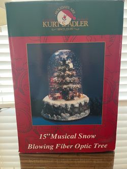 Kurt Adler 15” Musical snowblowing fiber optic tree