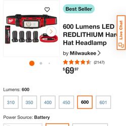 600 Lumen Milwaukee Headlamp 