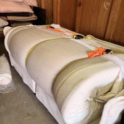 Queen mattress (purple brand) with frame