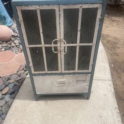 Metal Antique Cabinet.  Paint Any Color Or Keep The Original 