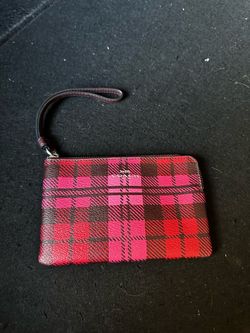 Coach Plaid Wristlet Clutch