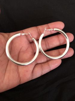Big earrings 50mm 925 sterling silver