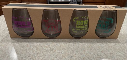 Set of 4 Stemless Wine Glasses