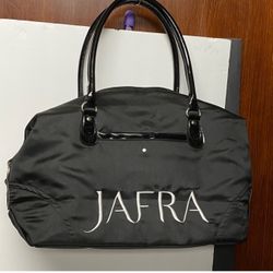 Black embroidery Jafra logo Travel gym bag