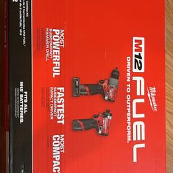 M12 FUEL 12-Volt Lithium-Ion Brushless Cordless Hammer Drill and Impact Driver Combo Kit w/2 Batteries and Bag (2-Tool
