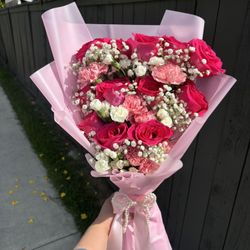 Flat Mixed Flower Bouquet 