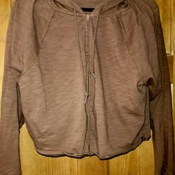 Pink Medium Brown Zip Hoodie 