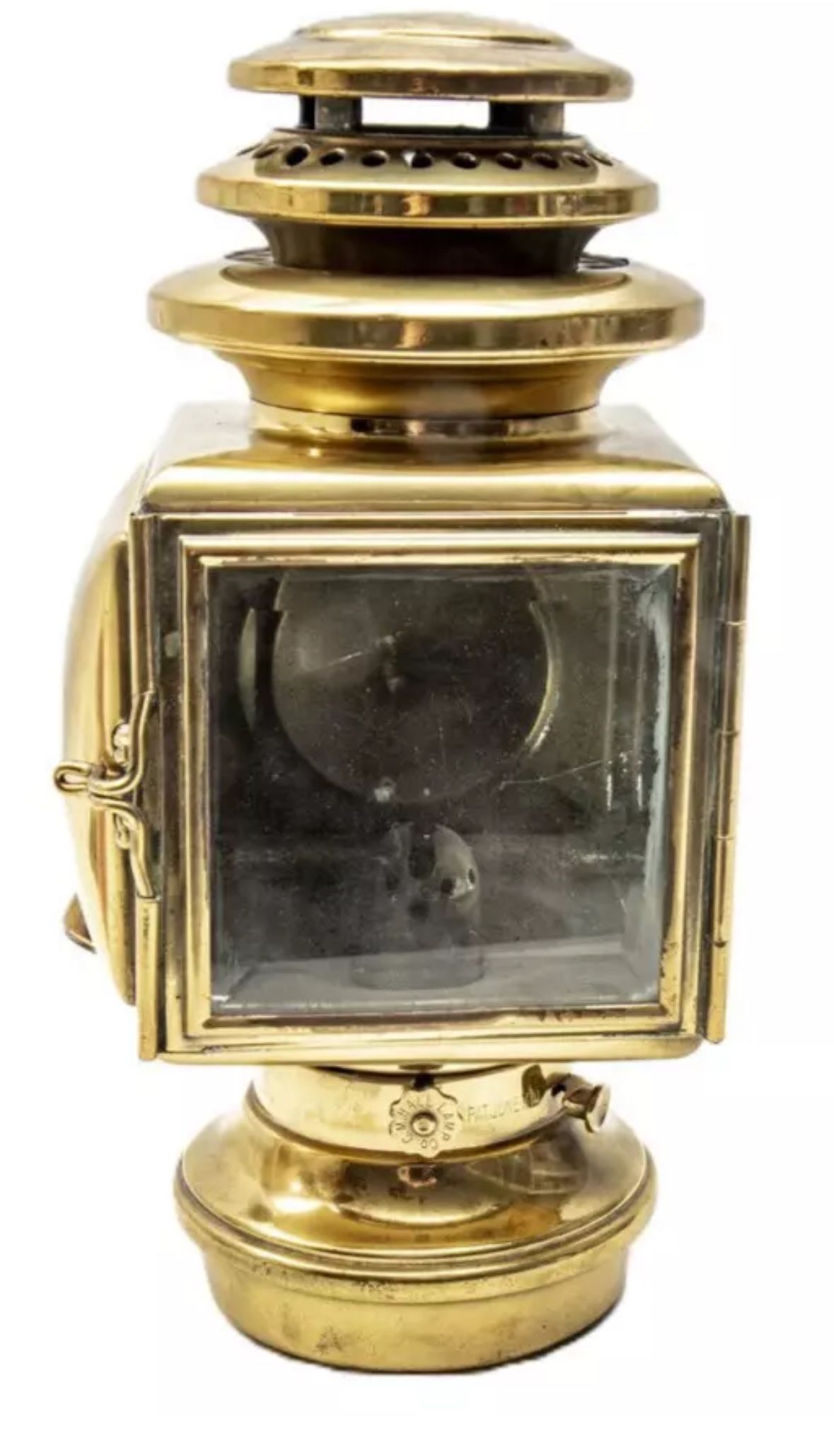 C.M. Hall Antique Brass Carriage Side Lamp Light model 144-E `1910 Old Model rar