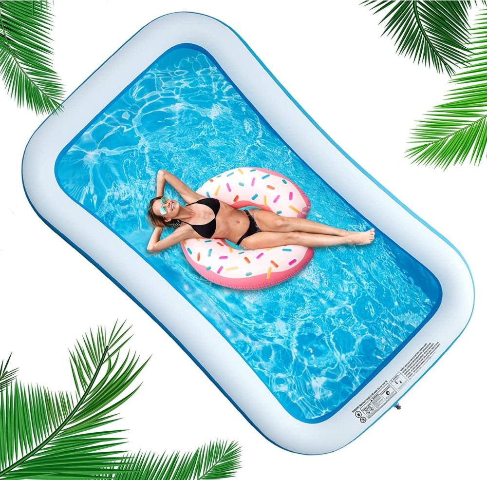 Inflatable Swimming Pool Santabay Full-Sized Family Inflatable Pools for Kids, Adults, Garden, Backyard, Outdoor, Summer Water Party for Age 3+ ( 120"