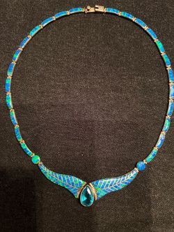 Gorgeous Blue Green Opal Topaz Necklace