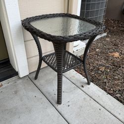 Outdoor Wicker Side Table